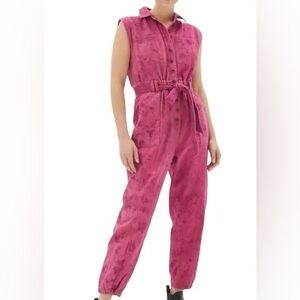 Urban Outfitters Pink Tie-Dye Denim Jumpsuit – Size Medium